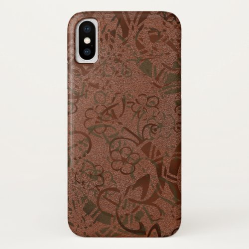 Celtic Design In Rust and Green iPhone X Case