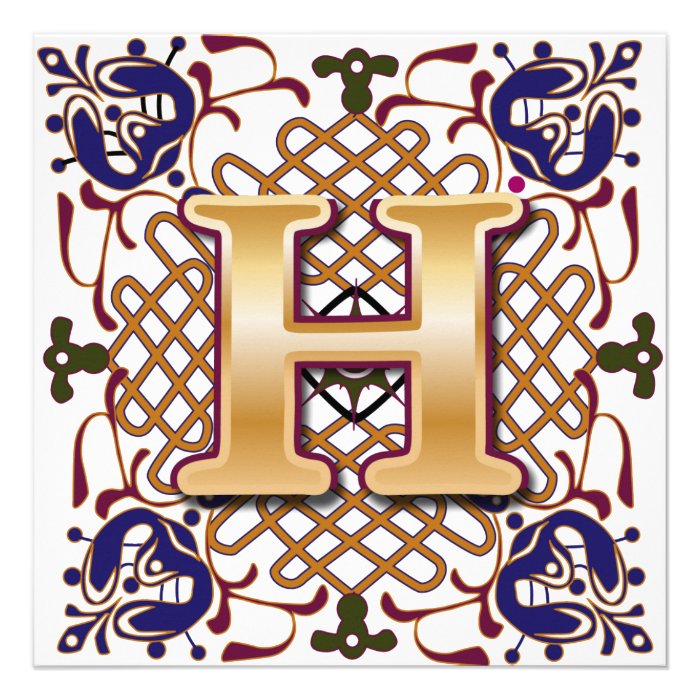 Celtic Design Letter H Invite