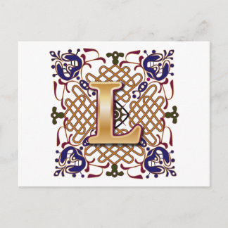 Celtic Design Letter L Postcard