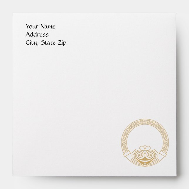 Celtic Design with Claddagh Wedding Envelope (Front)