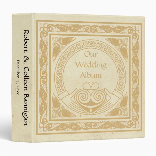 Celtic Design with Claddagh Wedding Photo Album Binder (Front/Spine)