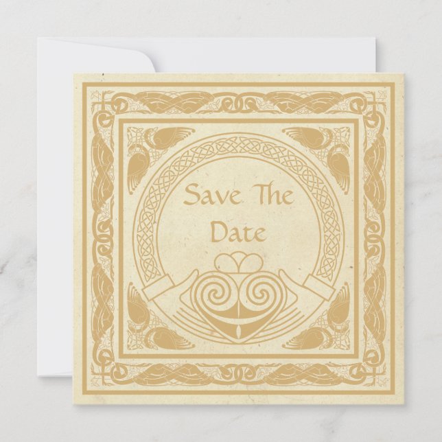 Celtic Design With Claddagh Wedding Save The Date (Front)