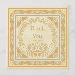 Celtic Design With Claddagh Wedding Thank You Card