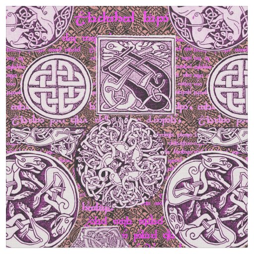 Celtic Dogs and Horses in Purple Fabric