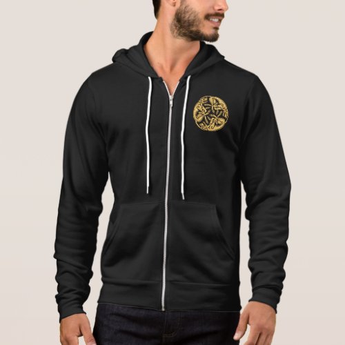 Celtic dogs gold traditional ornament digital art hoodie