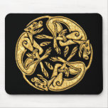 Celtic Dogs Gold Traditional Ornament Digital Art Mouse Pad at Zazzle