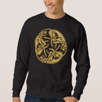 Celtic Dogs Gold Traditional Ornament Digital Art Sweatshirt by YANKAdesigns at Zazzle