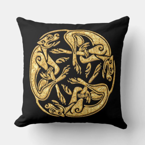 Celtic dogs gold traditional ornament digital art