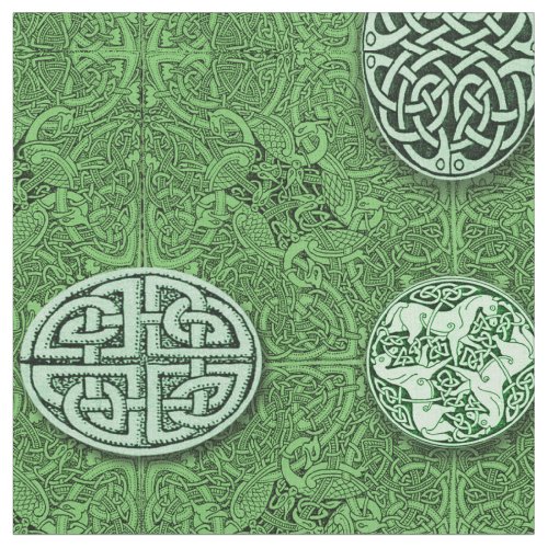 Celtic Dogs Horses and Birds Fabric