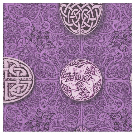 Celtic Dogs, Horses and Birds Fabric