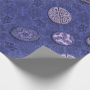 Celtic Dogs, Horses and Birds in Blue Wrapping Paper