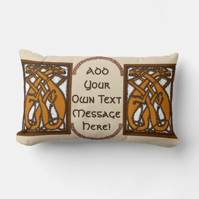 Celtic Dogs Lumbar Pillow (Front)