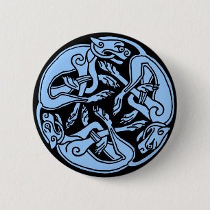 Celtic dogs pinback button