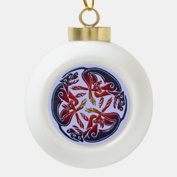 Celtic Dogs Traditional Ornament Digital Art by YANKAdesigns at Zazzle