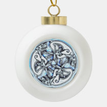 Celtic dogs  traditional ornament frozen ice