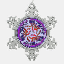 Celtic dogs traditional ornament in fancy colors