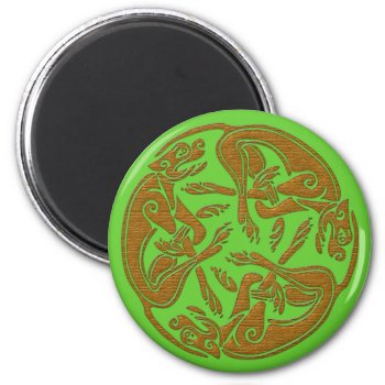 Celtic Dogs Traditional Ornament Wooden Look Magnet by YANKAdesigns at Zazzle