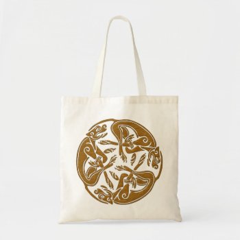 Celtic Dogs Traditional Ornament Wooden Look Tote Bag by YANKAdesigns at Zazzle