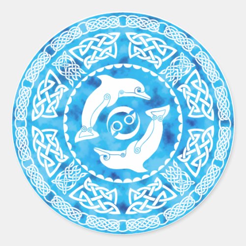 Celtic Dolphin Classic Round Sticker