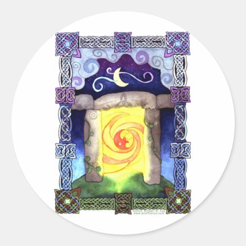 Celtic Doorway Classic Round Sticker