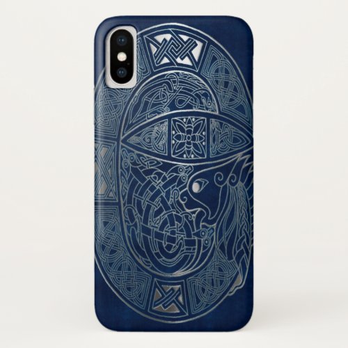Celtic Dragon Blue iPhone X Case