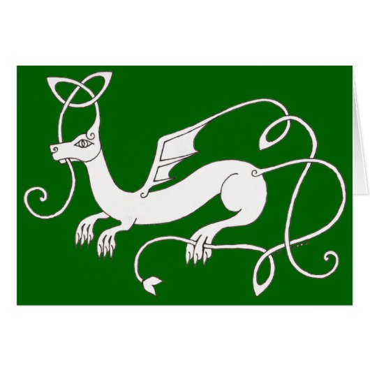 Celtic Dragon card (green) (Front Horizontal)