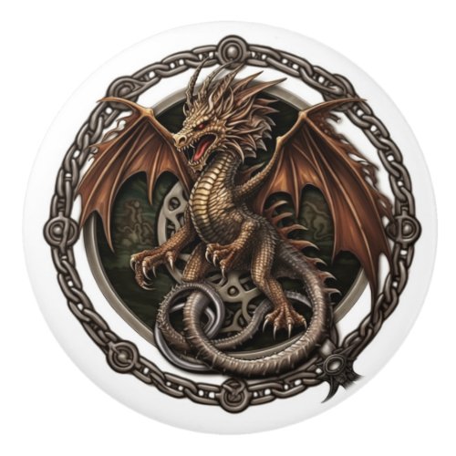 Celtic Dragon Ceramic Knob