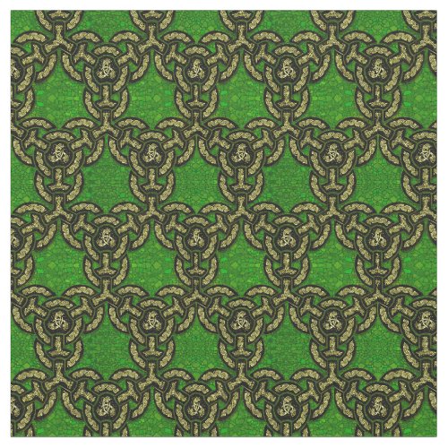 Celtic Dragon Chain Fine in  Dark Green Fabric