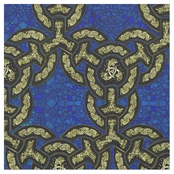 Celtic Dragon Chain In Dark Blue Fabric by RafiMetzDesign at Zazzle