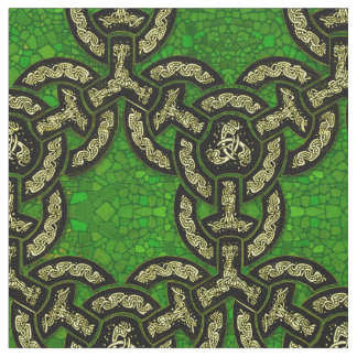 Celtic Dragon Chain in  Dark Green Fabric