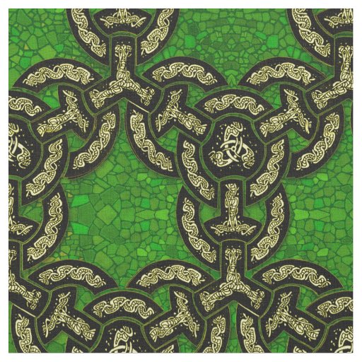 Celtic Dragon Chain in  Dark Green Fabric