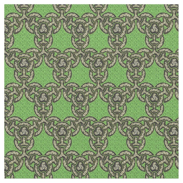 Celtic Dragon Chain in Green Fabric (Close Up)