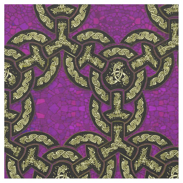 Celtic Dragon Chain in Royal Purple Fabric (Close Up)