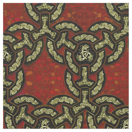 Celtic Dragon Chain in Wine Red Fabric