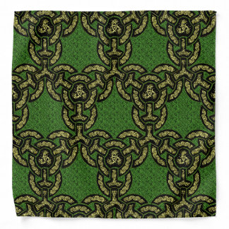 Celtic Dragon Chain on Green Bandana
