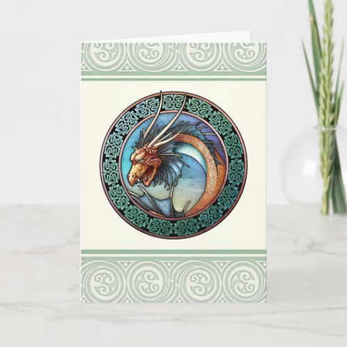 Celtic Dragon Design Greeting Card