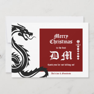 Celtic Dragon DND RPG DM Gamer Christmas Holiday Card