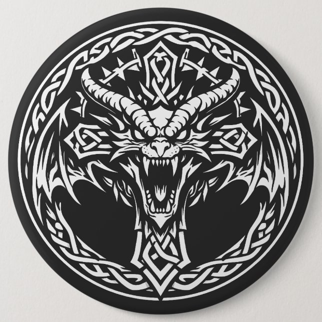 Celtic Dragon Emblem by BurnsInHell Button (Front)