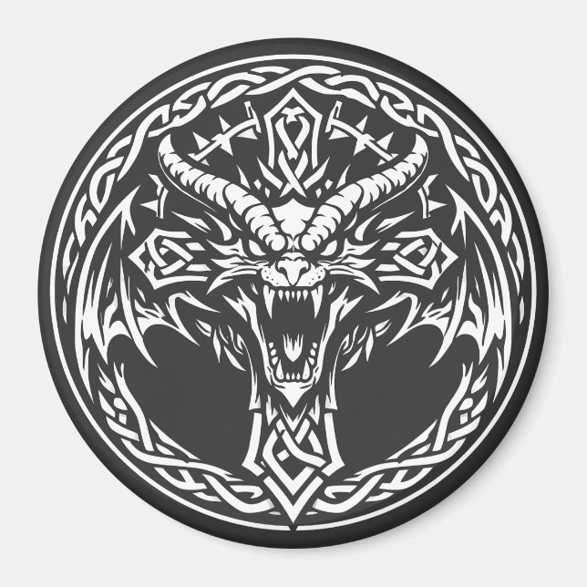 Celtic Dragon Emblem by BurnsInHell Magnet (Front)