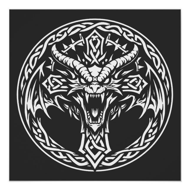 Celtic Dragon Emblem by BurnsInHell Poster (Front)
