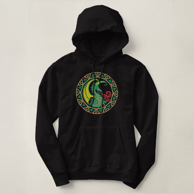 Celtic Dragon Embroidered Hoodie (Design Front)