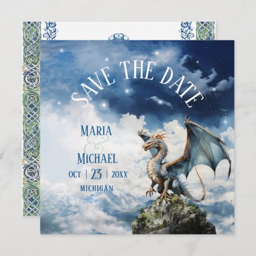 Celtic Dragon Fantasy Wedding Save the Date Card