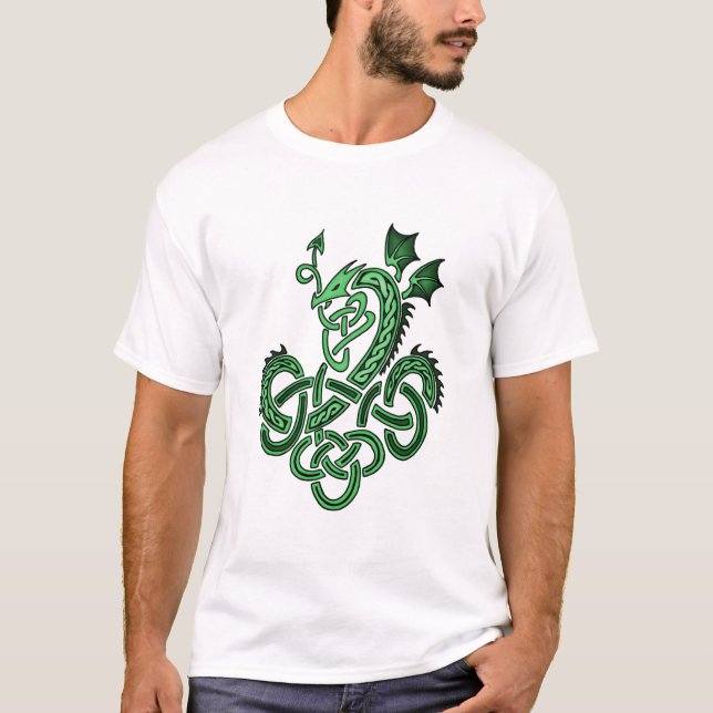 Celtic Dragon - Green T-Shirt (Front)