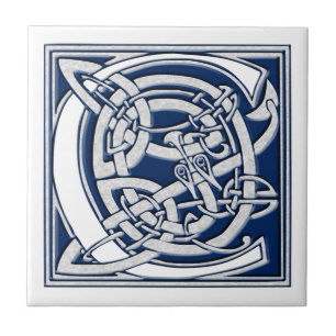 Celtic Dragon Initial C Tile