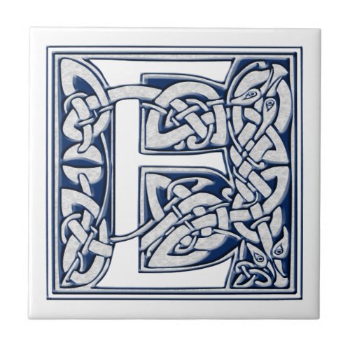 Celtic Dragon Initial E Tile