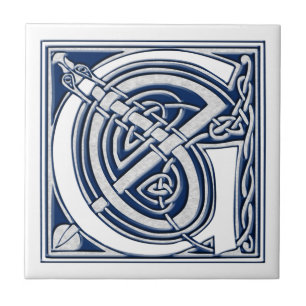 Celtic Dragon Initial G Tile