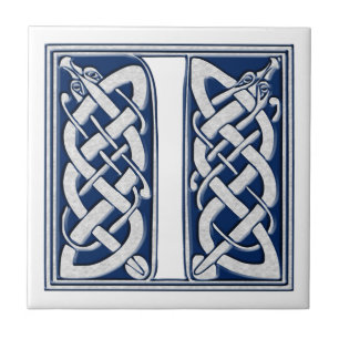 Celtic Dragon Initial I Ceramic Tile