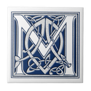 Celtic Dragon Initial M Ceramic Tile