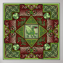 Celtic Dragon Labyrinth Fine Art Poster