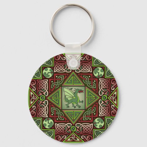 Celtic Dragon Labyrinth Keychain